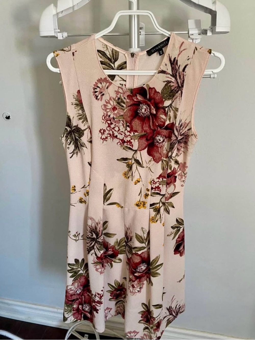 Dynamite Blush Pink Floral Sleeveless A-Line Dress